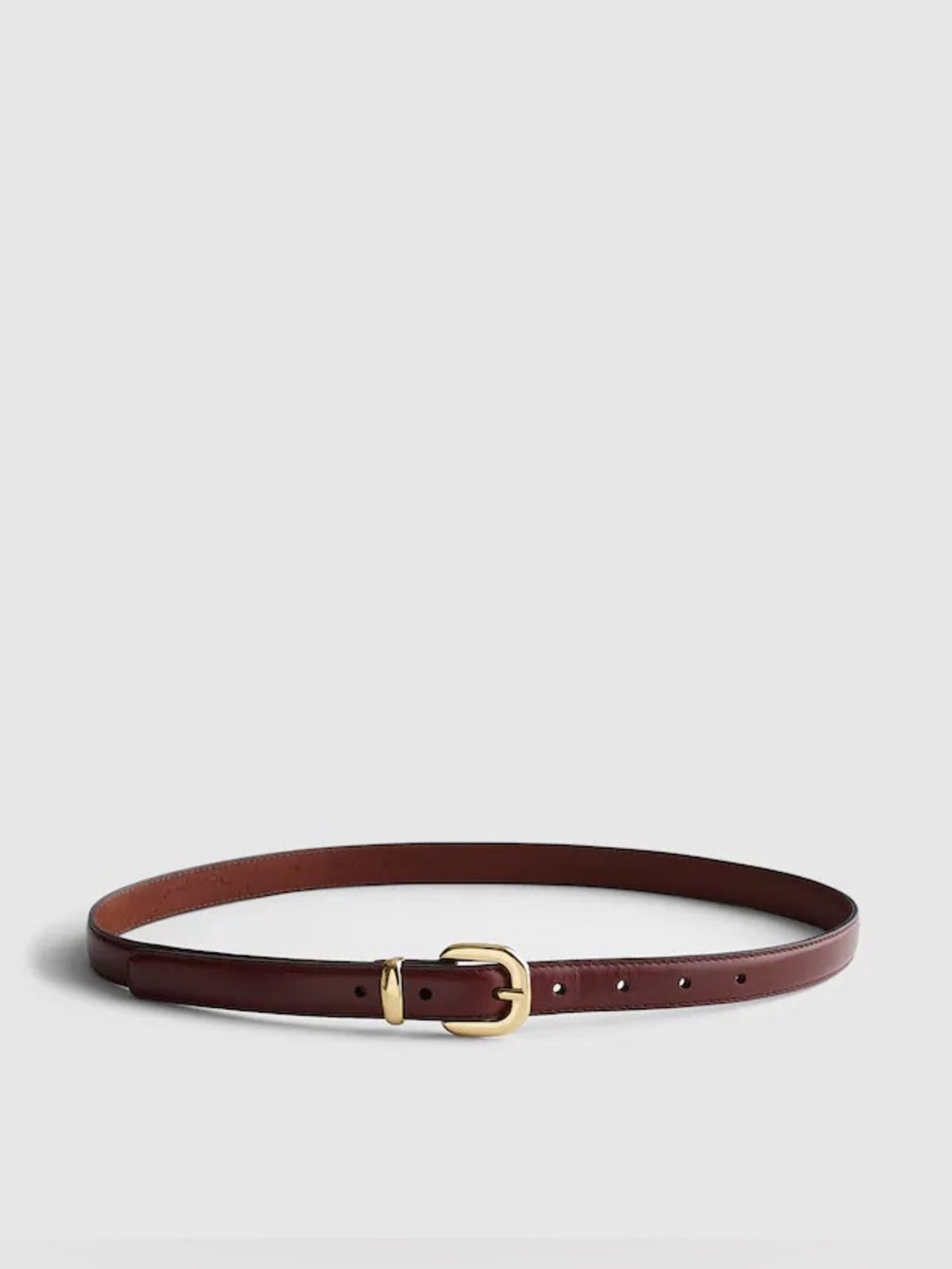 NWOT Madewell Skinny Leather Belt in Stained Rosewood Brown size Large